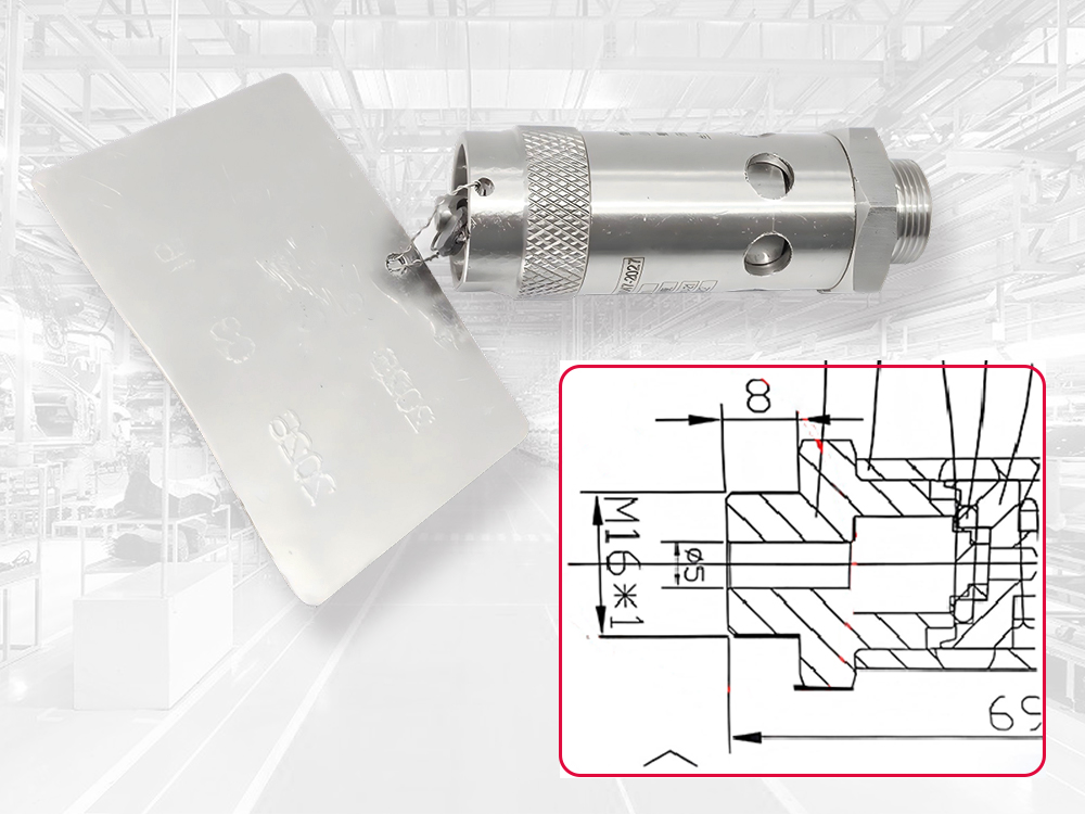客户寄来的空压机弹簧全启式安全阀样件